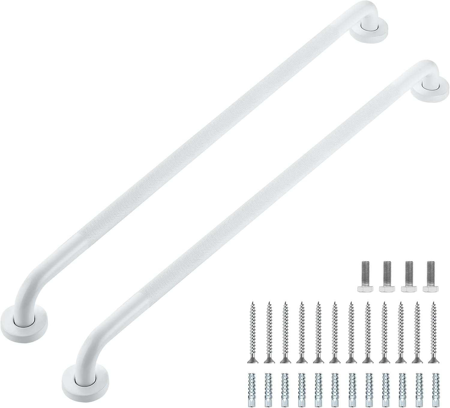 Thumbnail 6 de Grab Bars for Shower, 2 Pack — 16-Inch, Anti-Slip Stainless Steel Safety Grab Bars (Polished Nickel, 1" Diameter)