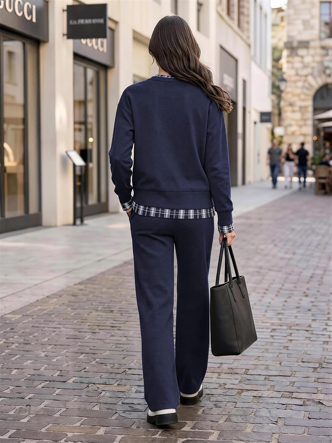 Thumbnail 3 de Kipfall Women's 2-Piece Lounge Set with Layered Sweatshirt and Wide-Leg Pants