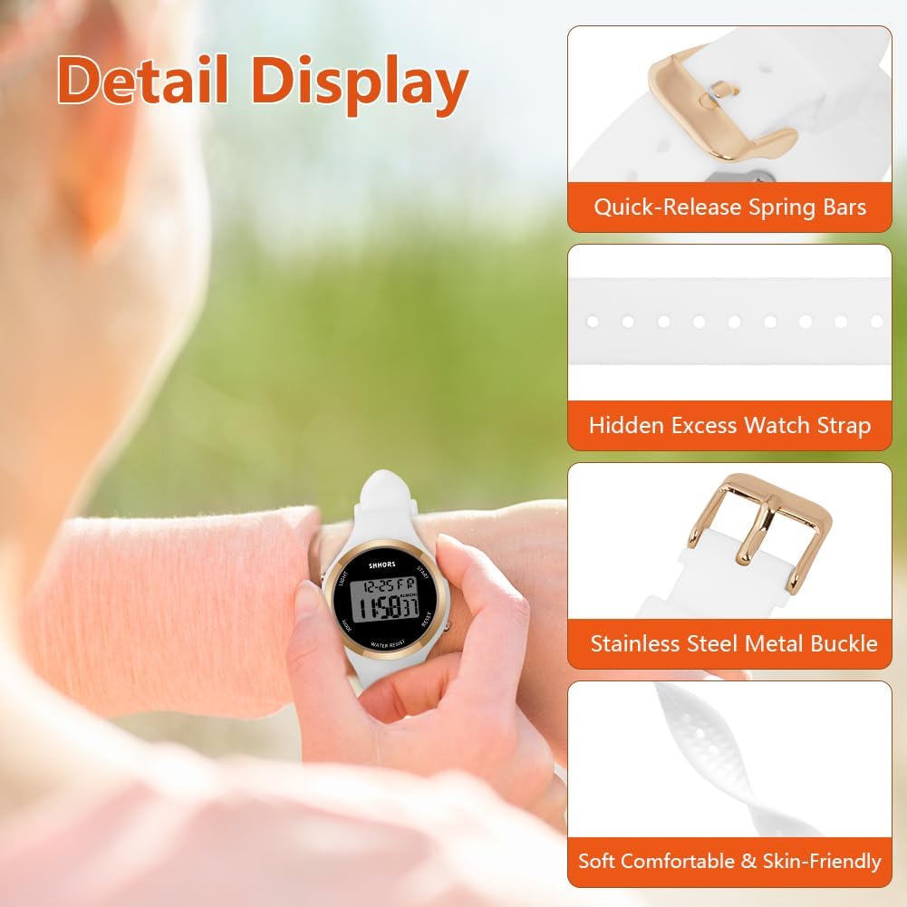 Detalle 2 de AOOSU Orologio Digitale da Donna con Cinturino in Silicone