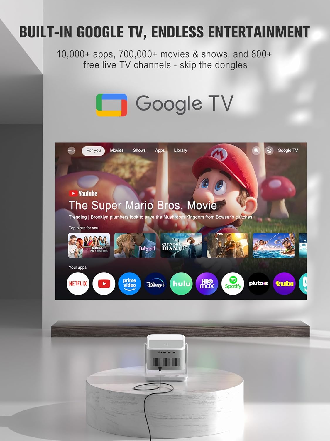 Detalle de VOPLLS 4K Smart Projector with WiFi and Bluetooth 📽
