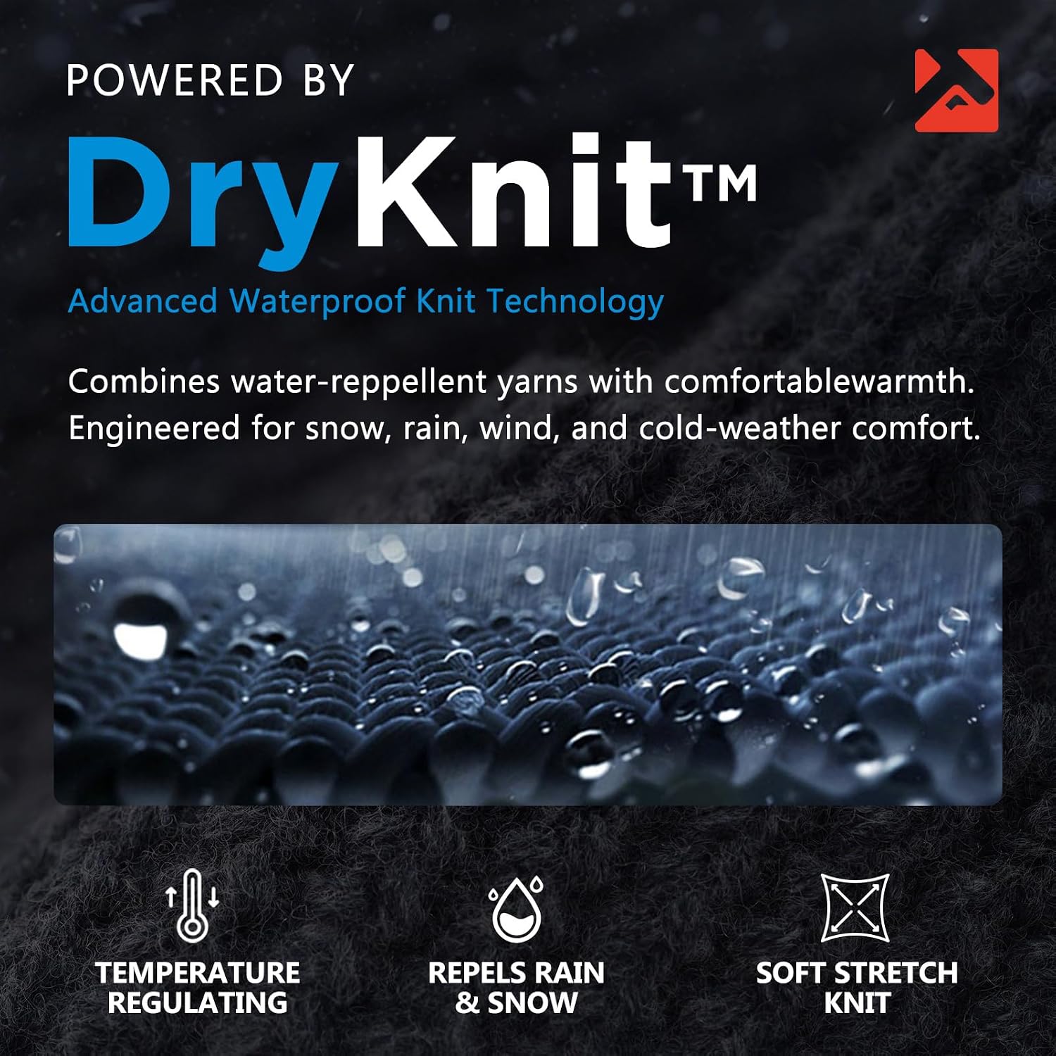 Detalle de TOP-EX DryKnit Waterproof Merino Wool Beanie Hat