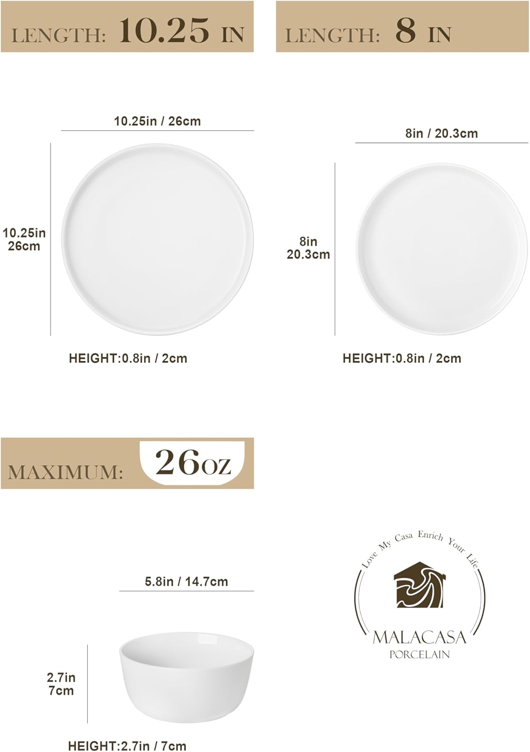Detalle 2 de MALACASA LEXI 24-Piece Porcelain Set 26 oz