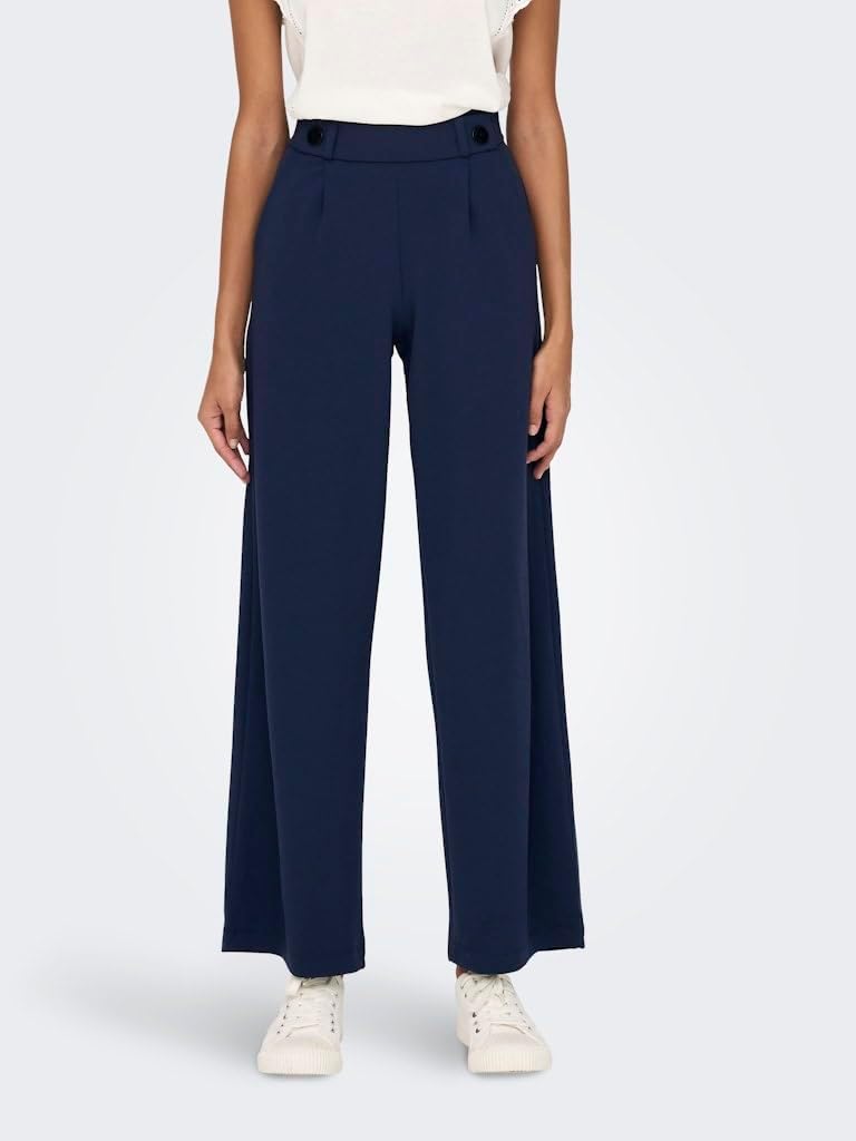 Detalle 2 de JACQUELINE de YONG Damenhose JDYGEGGO – weites Beinschnitt, Taille mittlere, Ton-in-Ton-Nähte