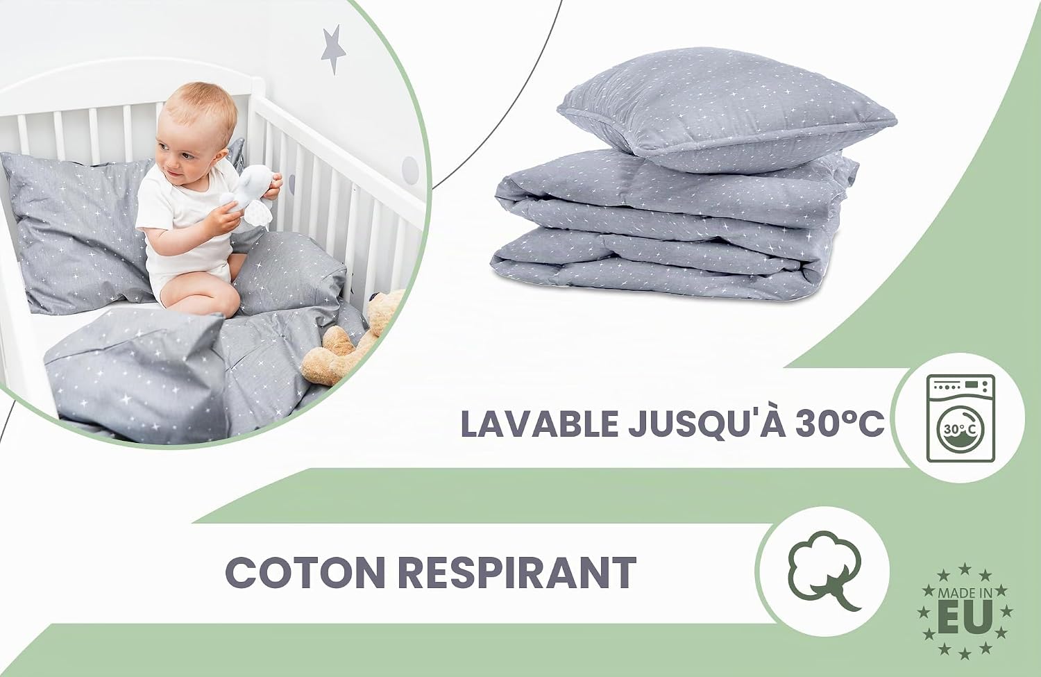Detalle 2 de Totsy Baby B0F2HT83RX beddengoedset voor kinderen, 90 x 120 cm, melkwegmotief