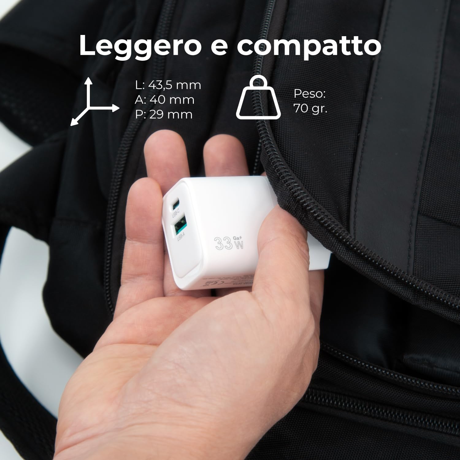Thumbnail 4 de VulTech CC33-1C1A Chargeur Universel 33W GaN USB-C + USB-A – compact et polyvalent