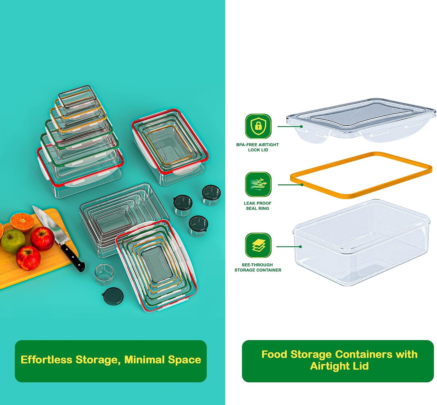 Thumbnail 4 de 40 Pcs Airtight Food Storage Containers