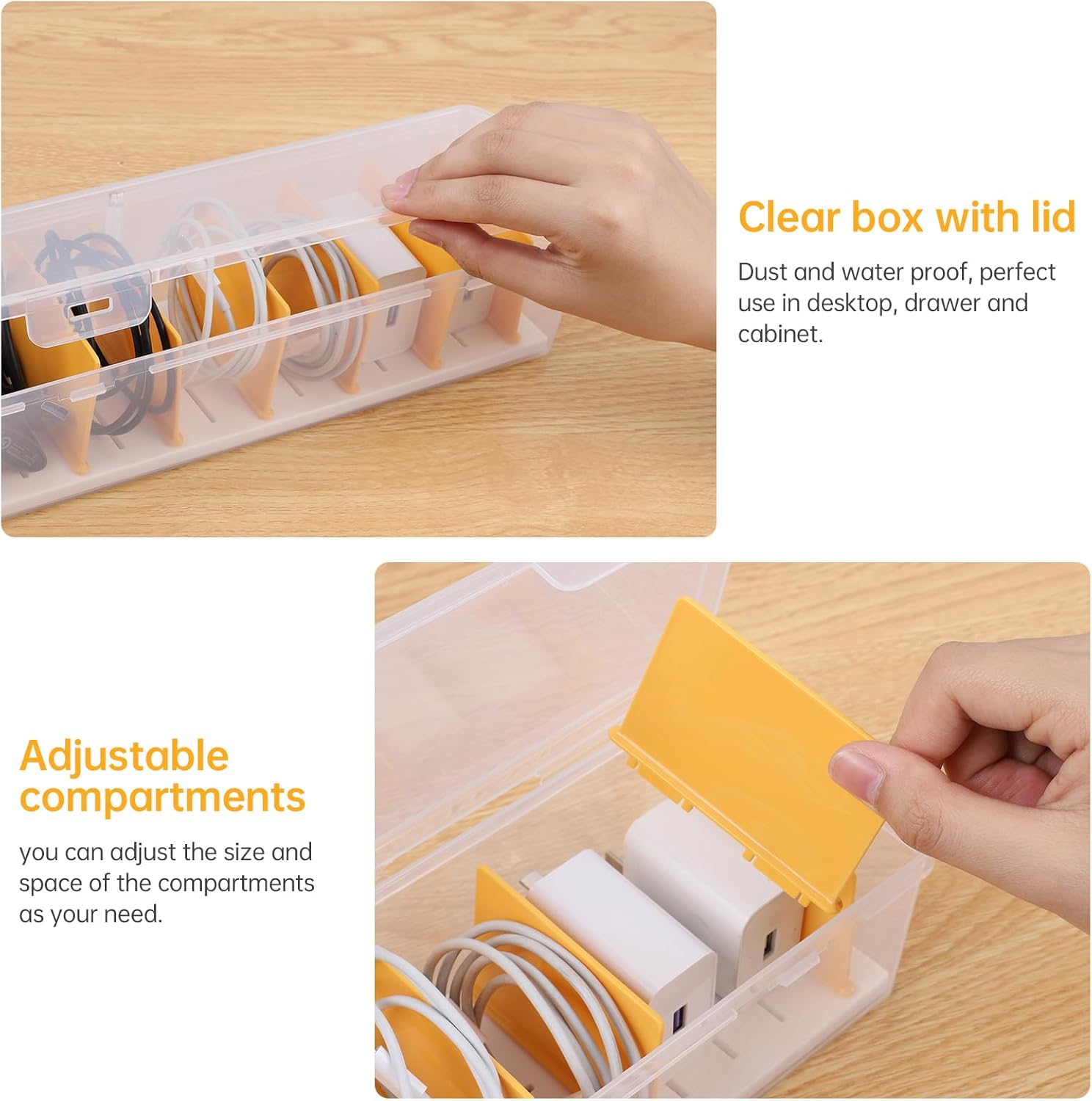 Detalle 1 de PAVSTINE Cable Management Box with Lid 7 Compartment