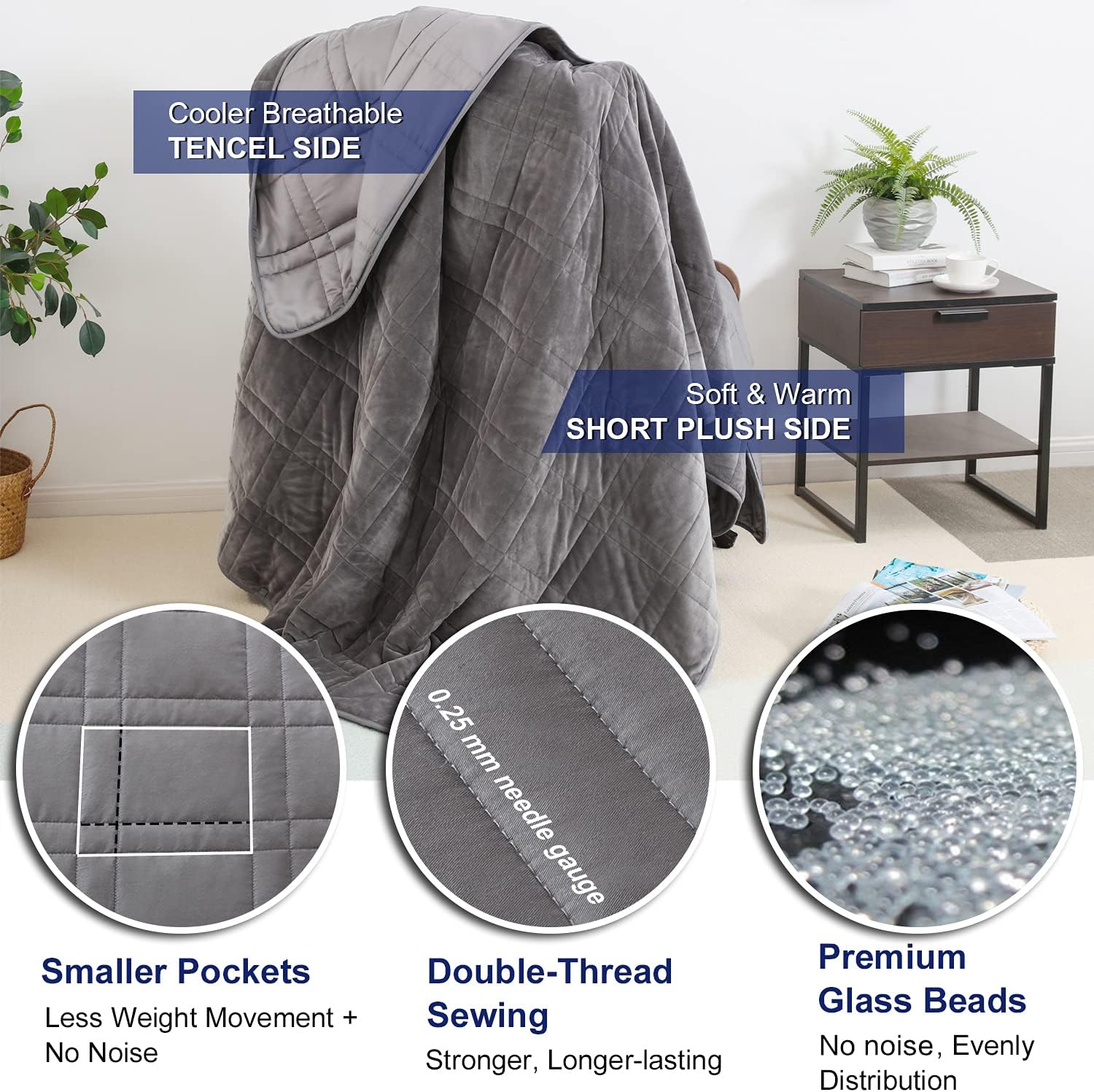 Detalle de OMYSTYLE 15lb Weighted Blanket Queen Size