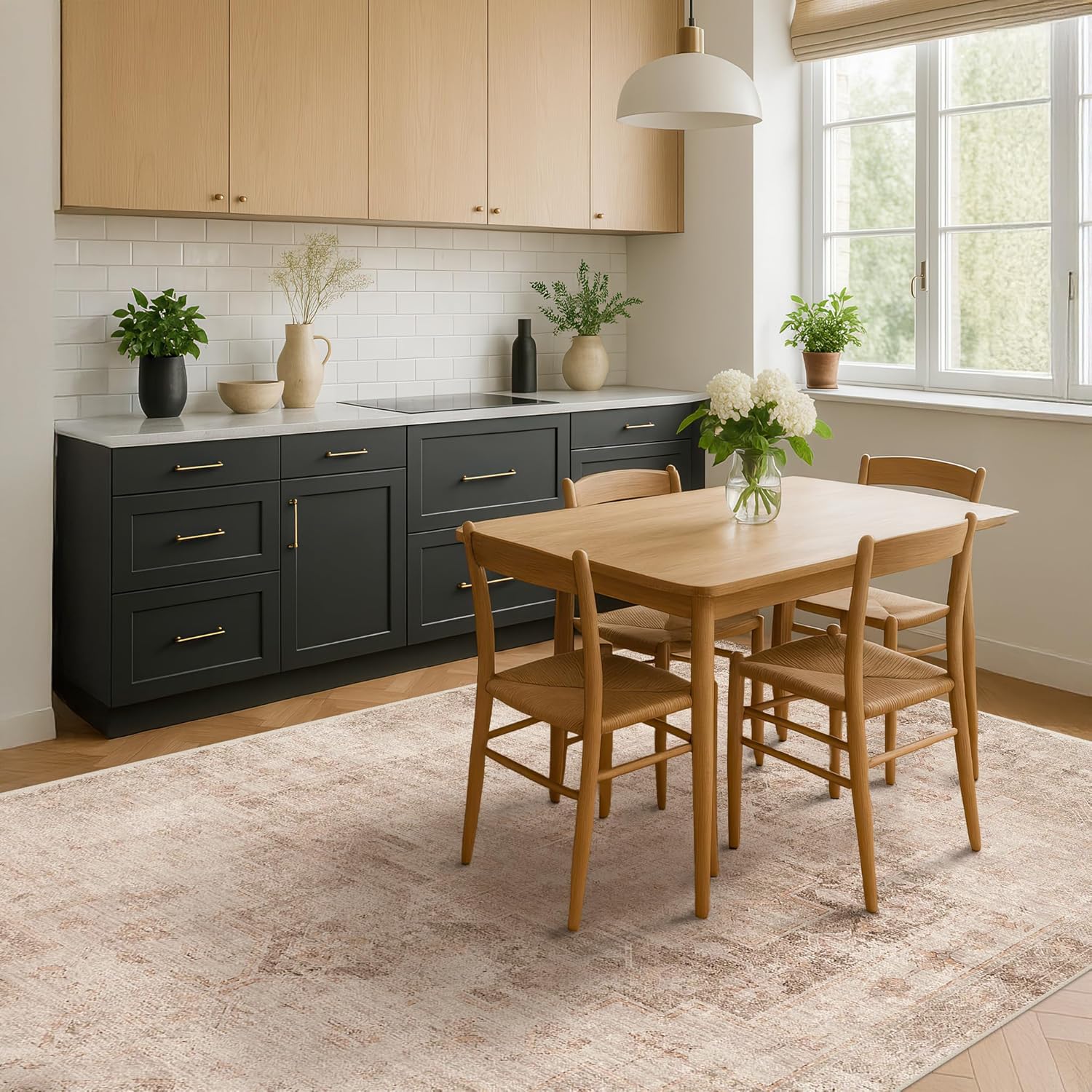 Thumbnail 5 de Hazo Haus Farmhouse 8x10 Area Rug: Washable, Stain-Resistant & Non-Slip for Modern Living