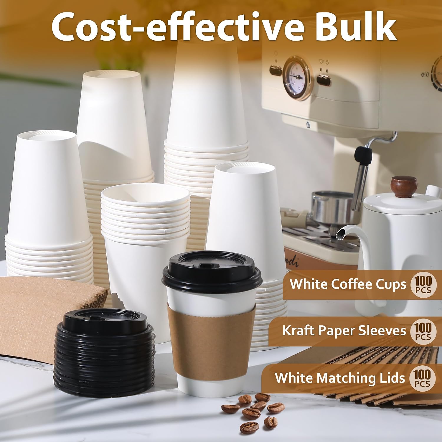 Thumbnail 4 de Clawsoff 100-Pack 12 oz Disposable Coffee Cups ⚡