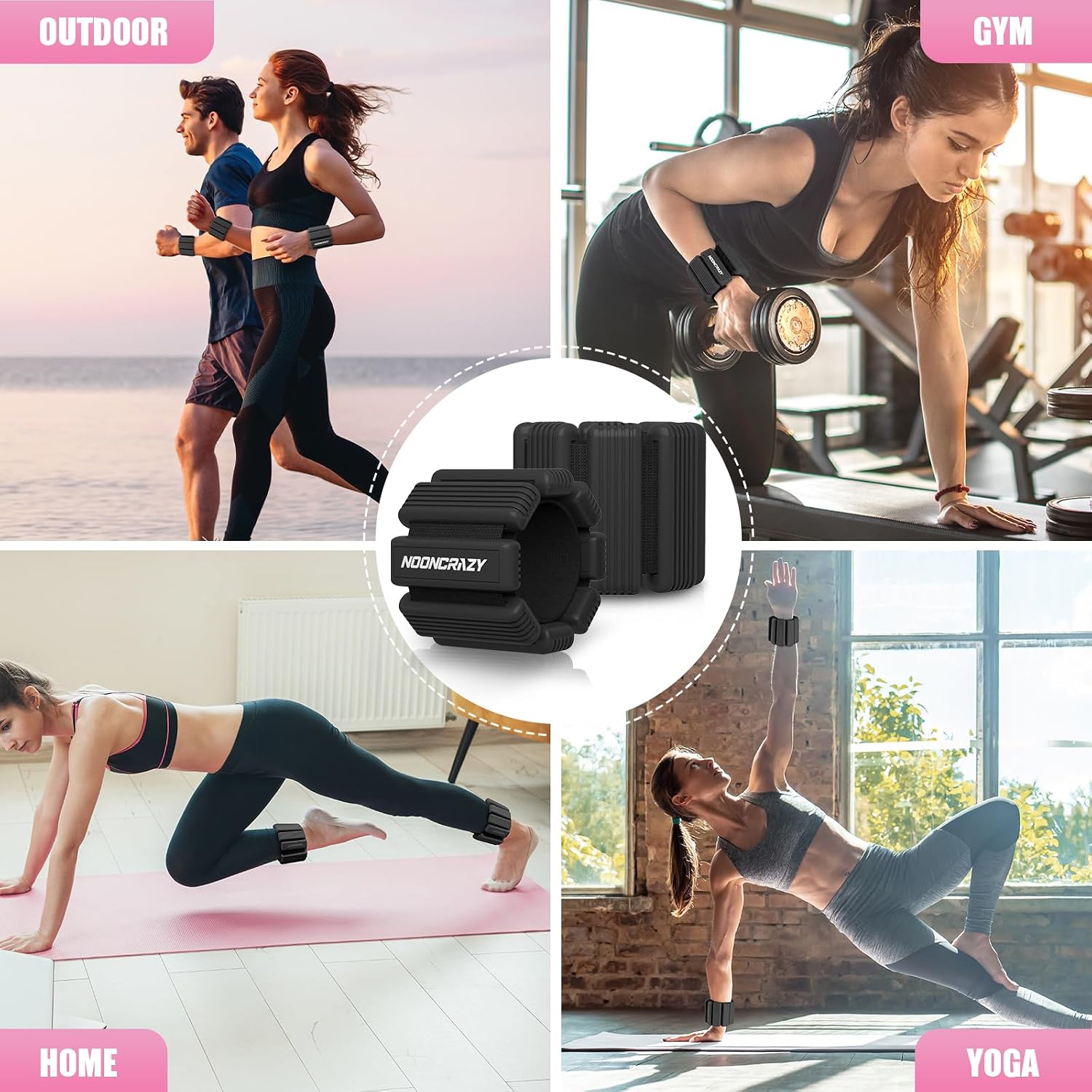 Thumbnail 6 de nooncrazy Silicone Wrist and Ankle Weights, 4.4 lb Pair with Adjustable Straps