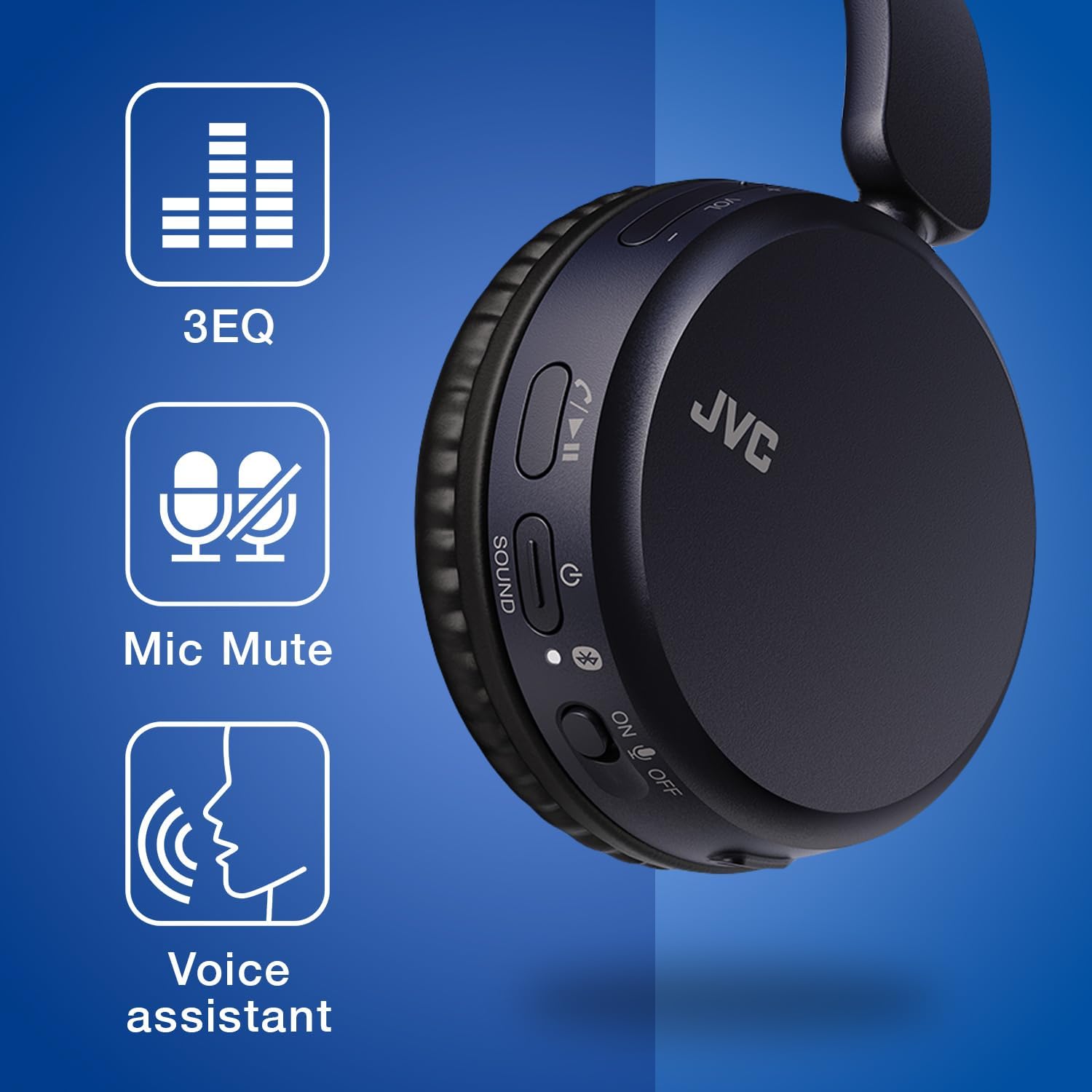 Detalle de JVC HA-Z37W-A: Bluetooth on-ear headphones with deep bass and 35h battery