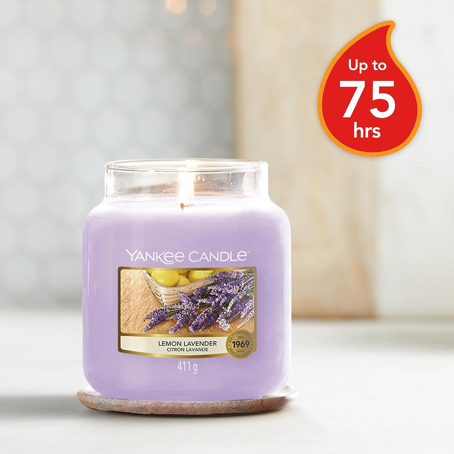 Detalle de Yankee Candle Citron Lavande moyenne 411 g 🕯