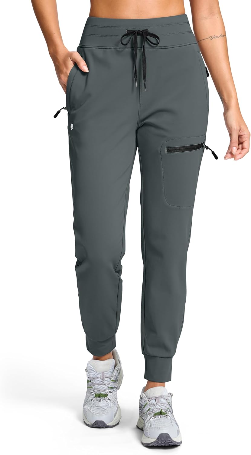 Detalle de G Gradual Women's Fleece-Lined Hiking Joggers with 4 Zip Pockets