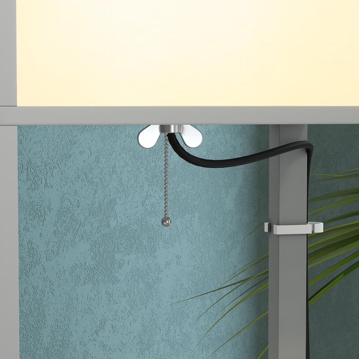 Detalle 2 de HOMCOM B31-331V70LG 3-Tier Floor Lamp with Shelves, Light Grey