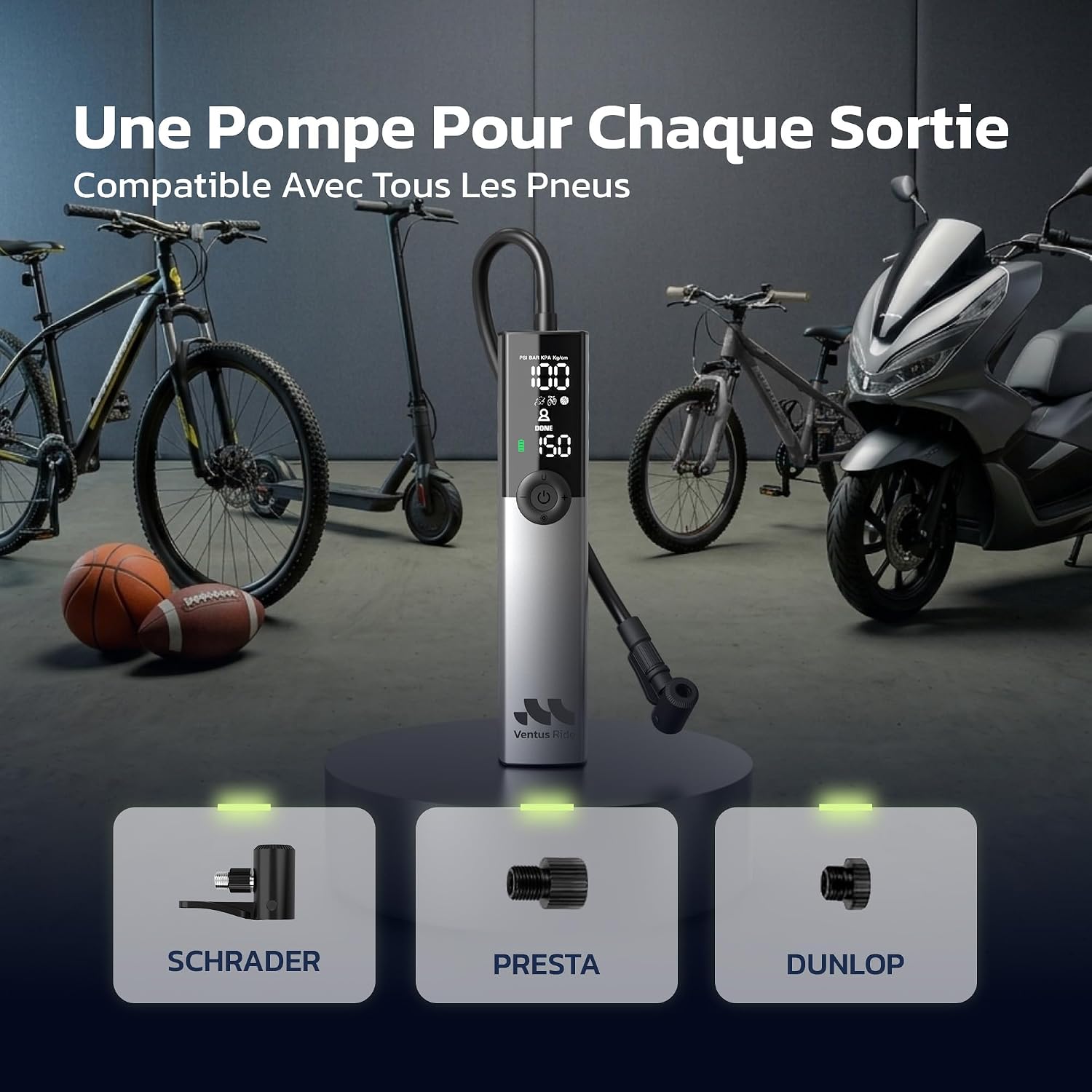 Thumbnail 5 de Woowind Ventus Ride BP188G elektrische fietspomp, 10,3 bar en USB-C