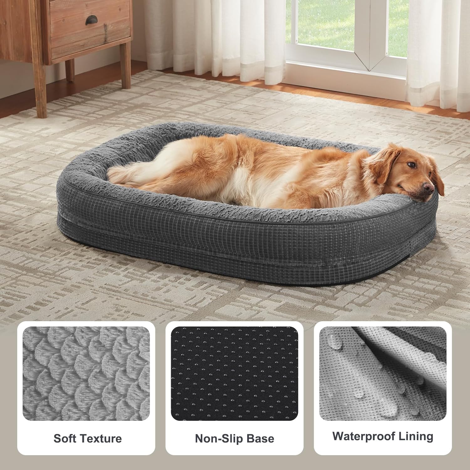 Thumbnail 6 de Pawk XL Orthopedic Memory Foam Dog Bed 41kg