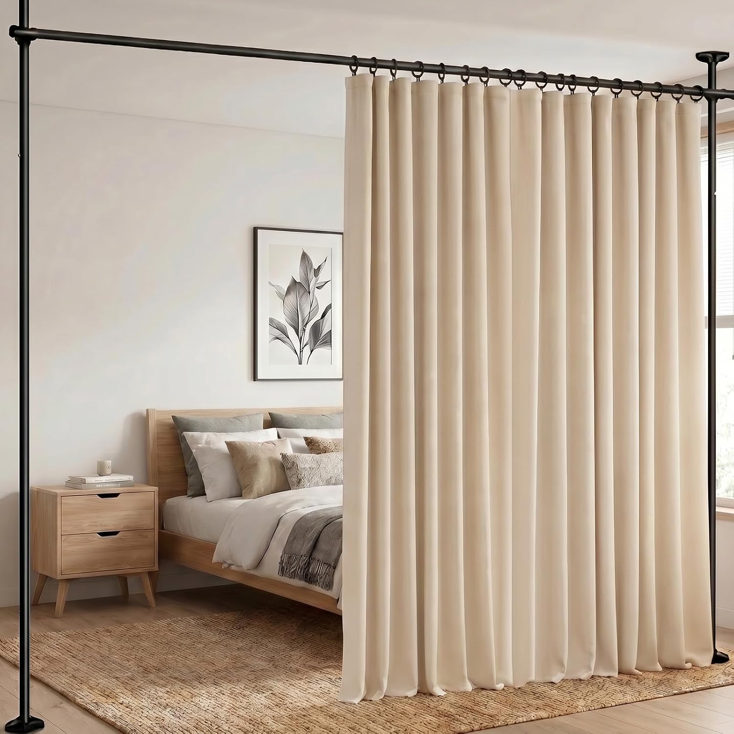 Thumbnail 1 de HoeFlife Room Divider Curtain, W100 x H96 Inch