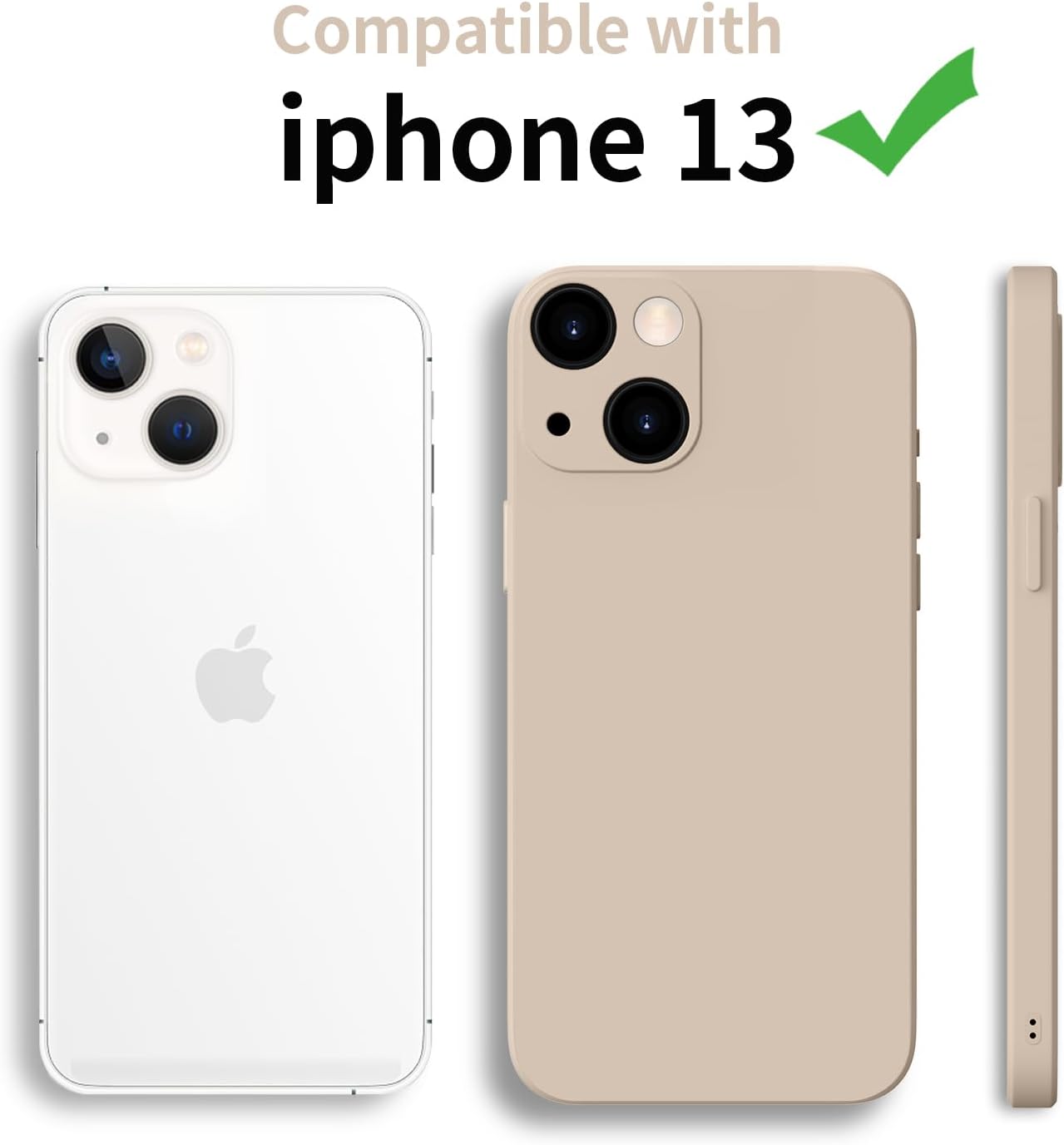 Detalle 2 de HGH Silikon-Hülle für iPhone 13 (6,1") mit Lanyard – dünner Rundumschutz in Khaki