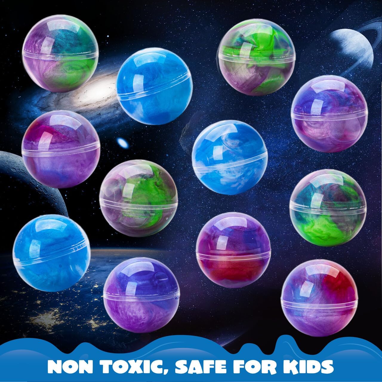 Detalle de JOYIN Slime Kit 24 Pack Galaxy Slime Balls – Non-Sticky, Mess-Free Party Favors