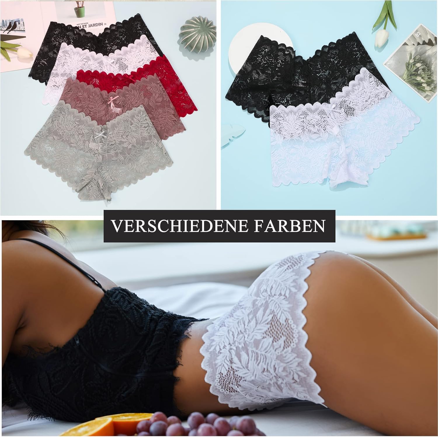 Thumbnail 4 de FINETOO 5er Pack Unterhosen Spitze Damen