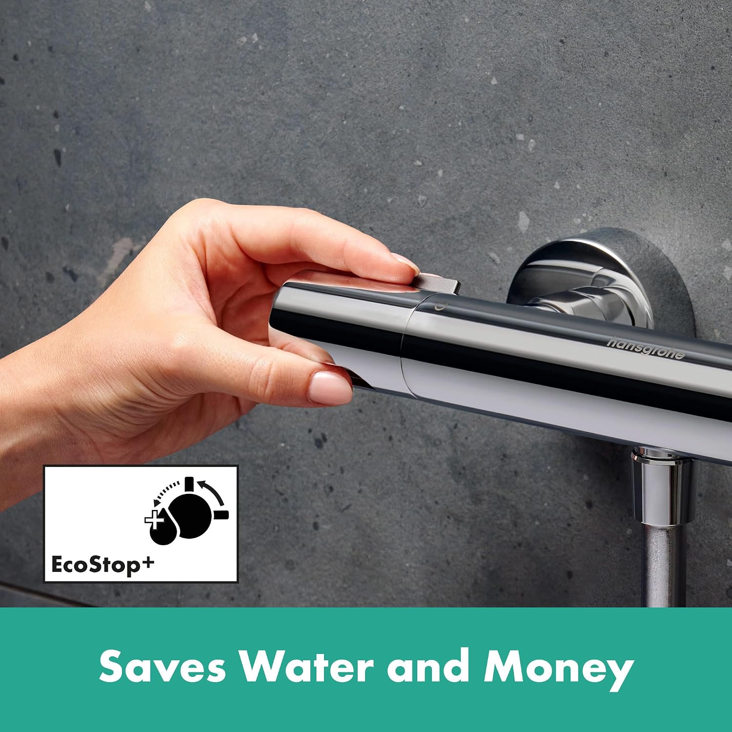 Thumbnail 1 de Hansgrohe Ecostat Fine – Mitigeur de douche thermostatique avec EcoStop+ (40°C) – Chrome, 13324000