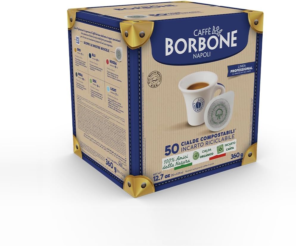 Detalle de Caffè Borbone Dosette Compostable Mélange Décaféiné – 50 dosettes ESE 44 mm