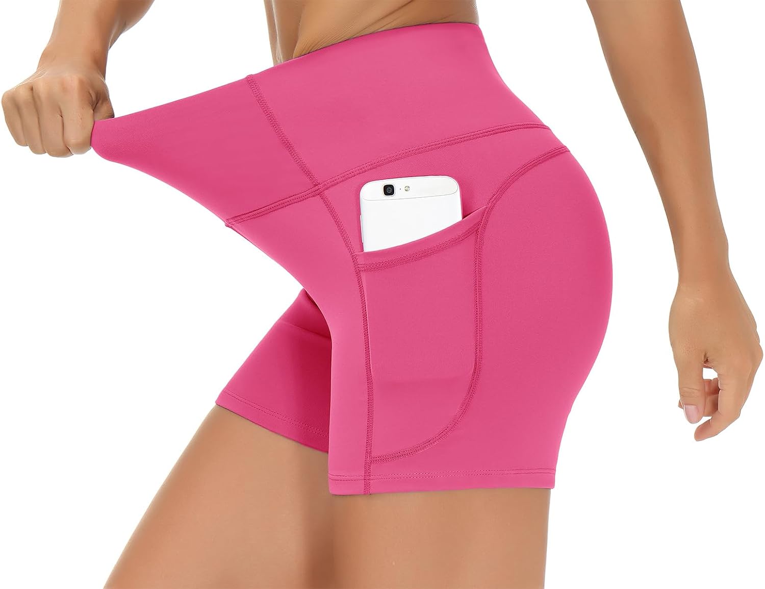 Thumbnail 3 de THE GYM PEOPLE Women's High Waist Gym Shorts with 2 Deep Pockets and 4-Way Stretch