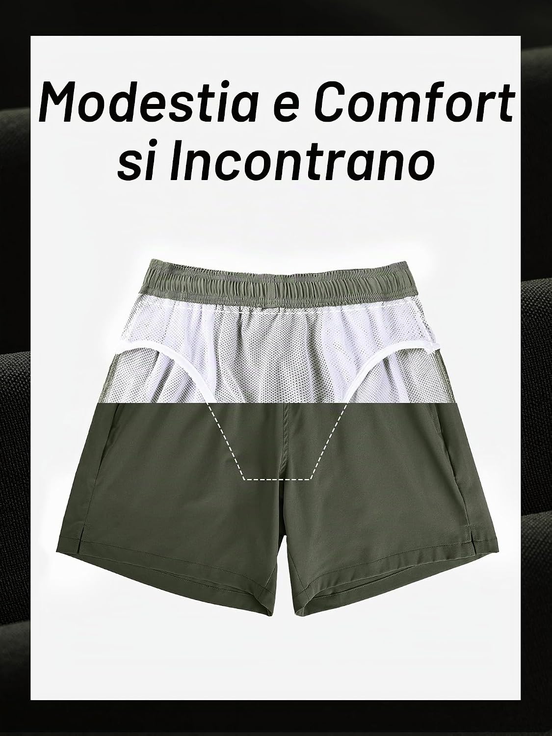 Detalle 2 de Arcweg pantaloncini da bagno uomo a asciugatura veloce con tasche e coulisse (trunks da mare)