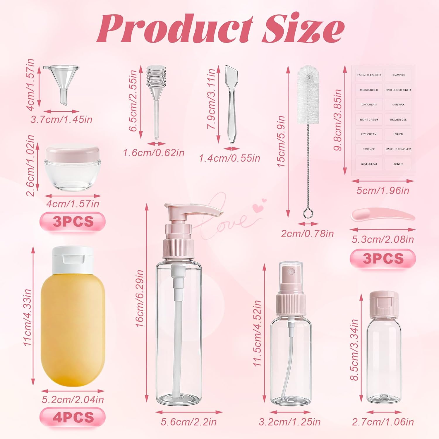 Thumbnail 5 de 18 Pack Travel Bottle Set for Toiletries: Leakproof, Refillable & Squeezable