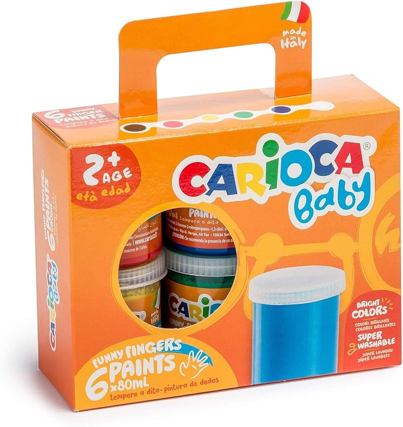 Detalle de Carioca FINGER PAINT KO032 — Set pintura de dedos 6×80 ml 🎨