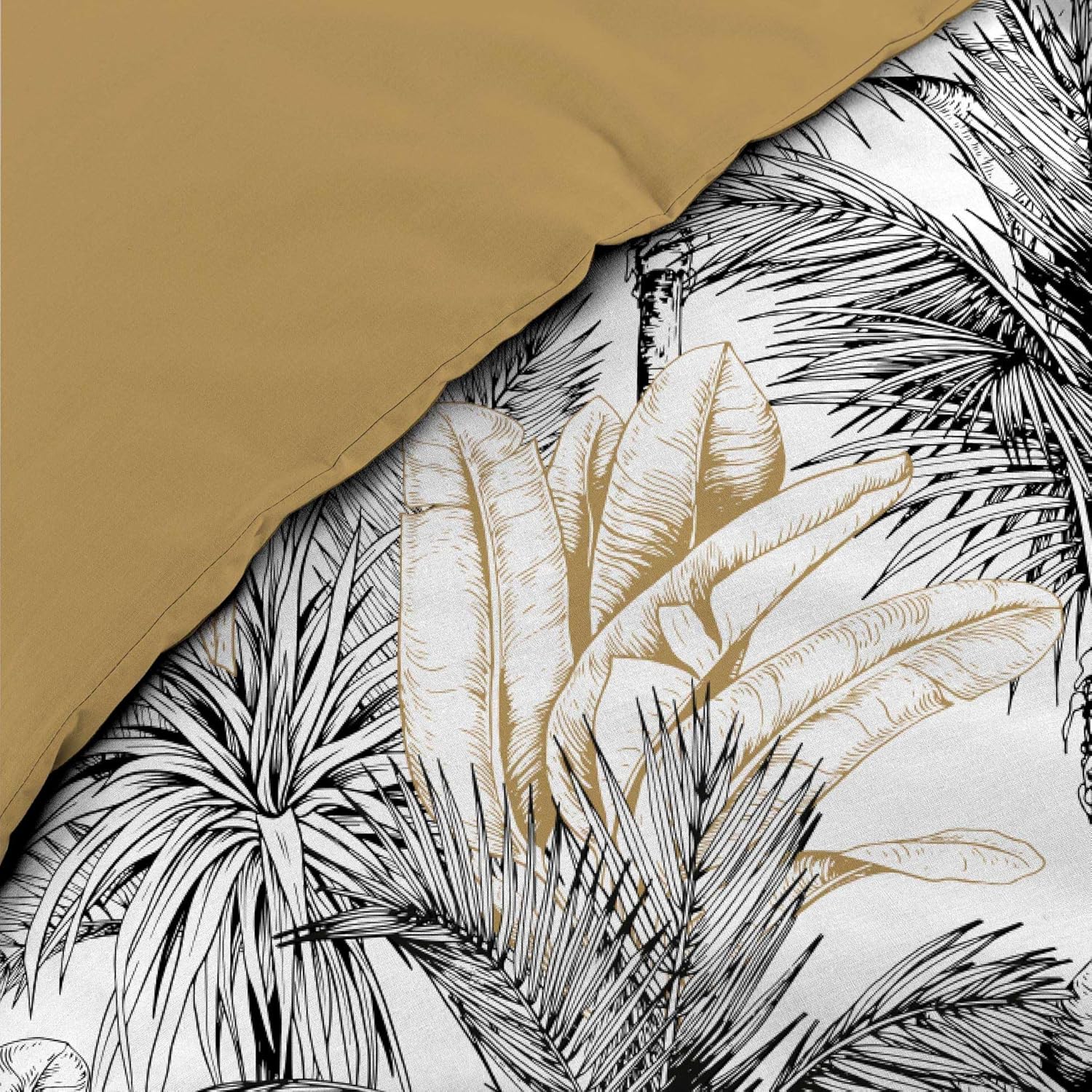 Thumbnail 1 de Douceur d'Intérieur - Parure de Lit 3 Pièces Dakar Jaune 240 x 220 cm, Coton 100%
