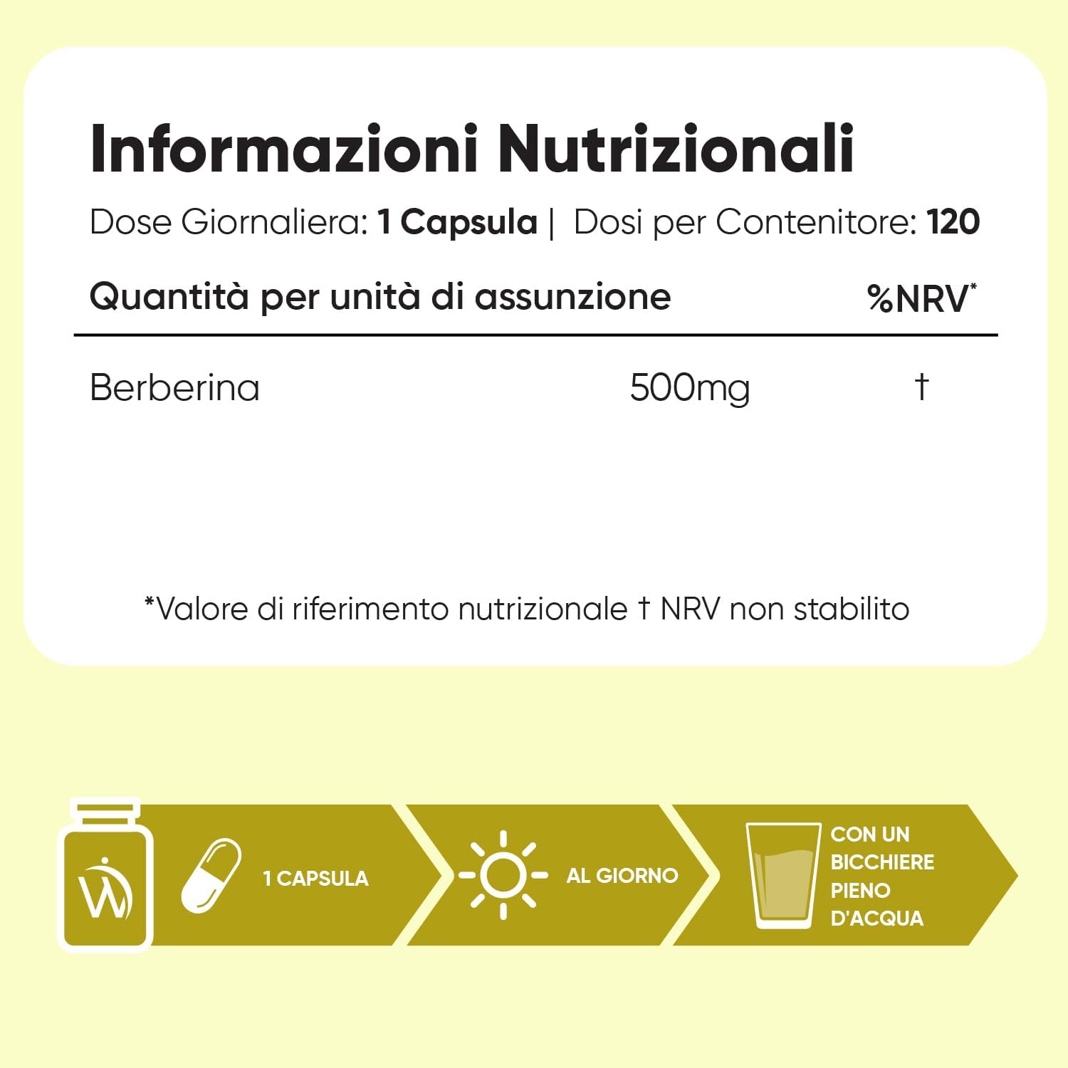 Detalle de Berberina Vegana WeightWorld 500 mg — 120 Capsule, 4 Mesi di Scorta
