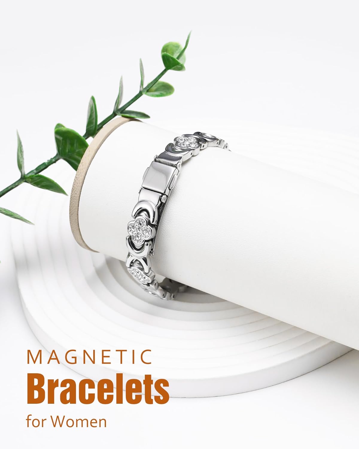 Detalle de Jecanori Copper Magnetic Bracelet for Women – adjustable copper link bangle with gift box