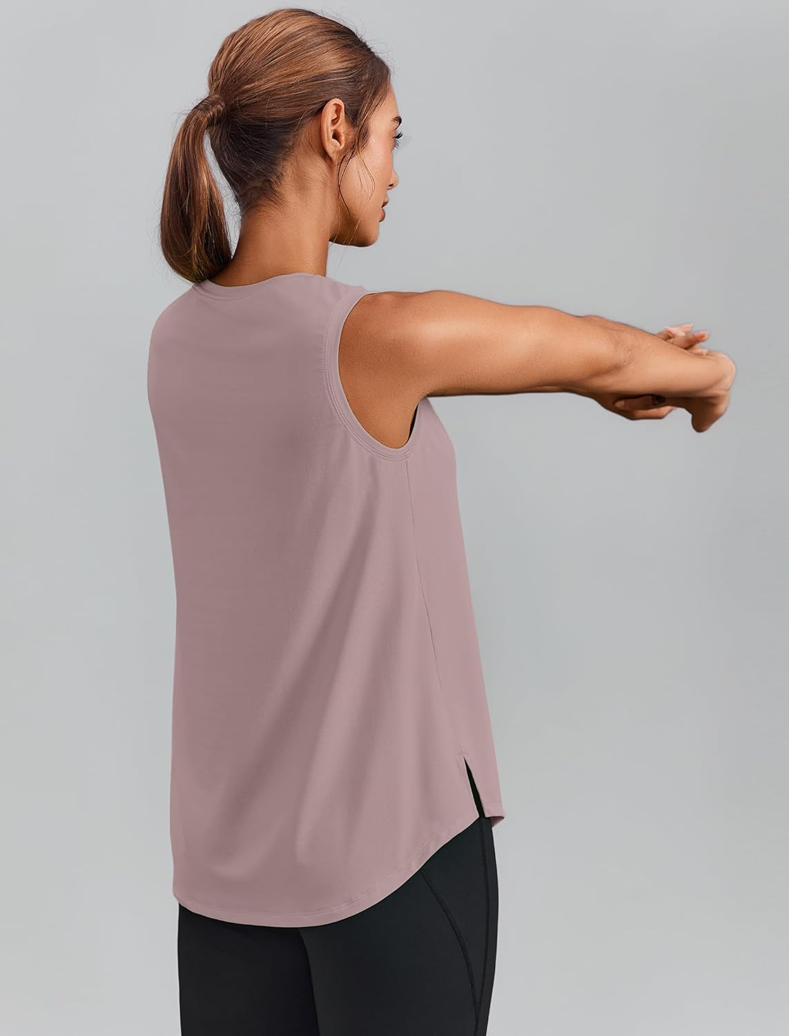 Thumbnail 1 de PinSpark Women’s Sleeveless Workout Tank Tops (UPF 50+) with Side Slits — Loose Fit Athletic Running & Yoga Shirts