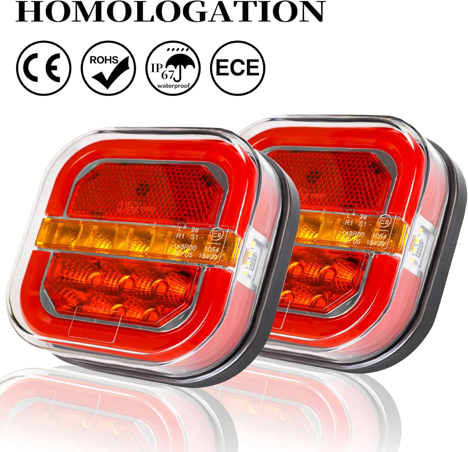 Thumbnail 2 de AOHEWEI 12/24V LED Rear Trailer Lights (2 Pack)