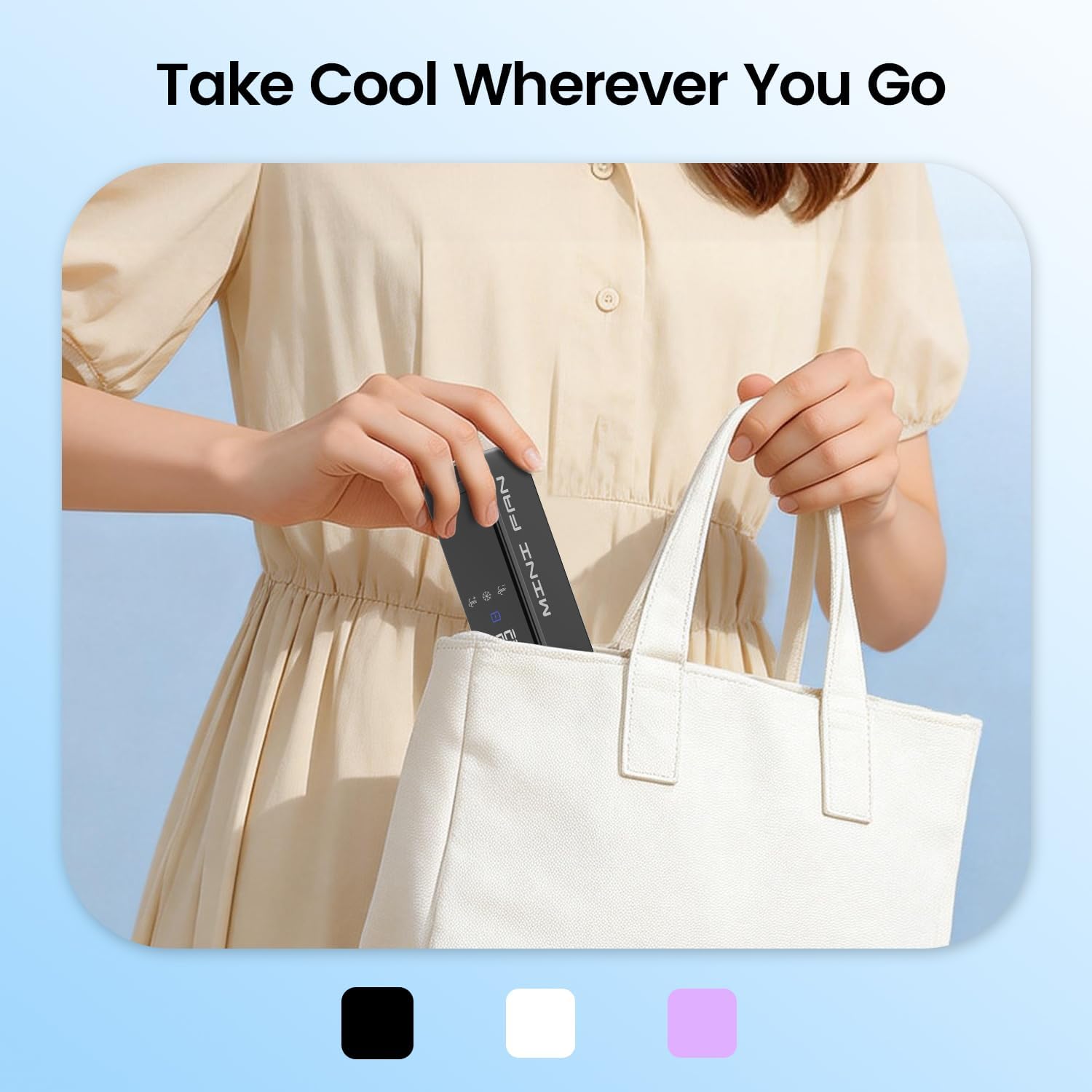 Thumbnail 5 de HappyGoo Portable Handheld Fan: 1–100 Speed, Turbo Airflow & 120° Foldable Desk Fan