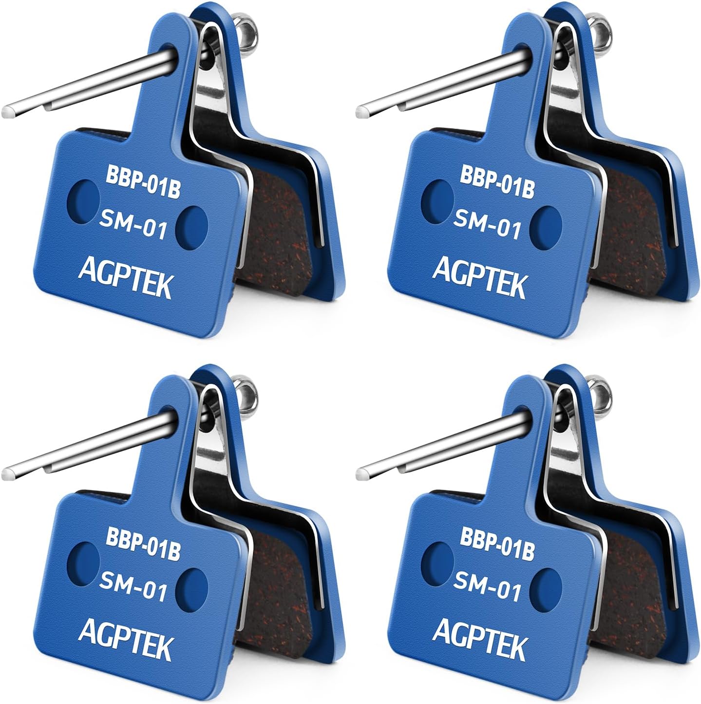 Detalle de AGPTEK bromsbelägg för skivbromsar, 4-pack med harts, kevlar- och kopparfiber