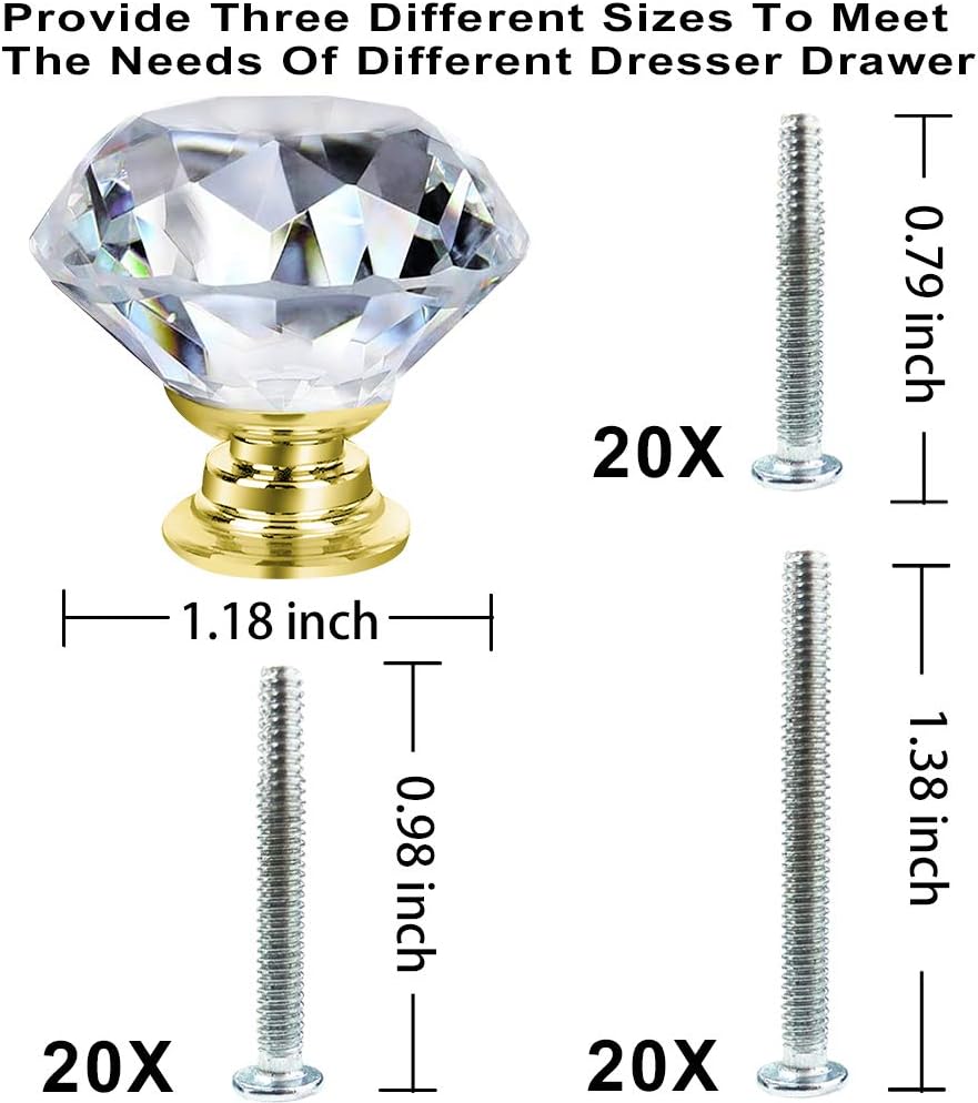 Detalle 2 de NORTHERN BROTHERS Crystal Cabinet Knobs 30mm