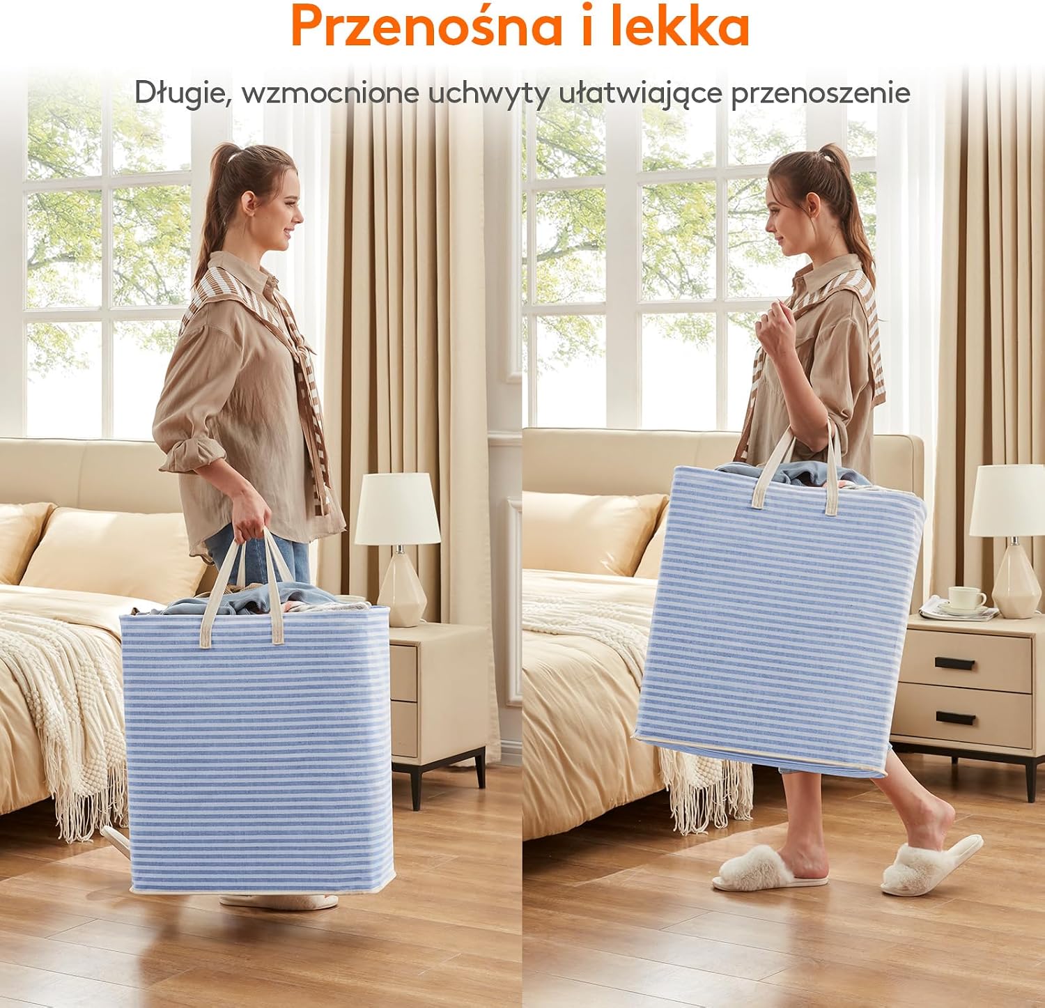 Detalle de Lifewit 230176 – składany kosz na pranie 100 l, wodoodporny, z uchwytami