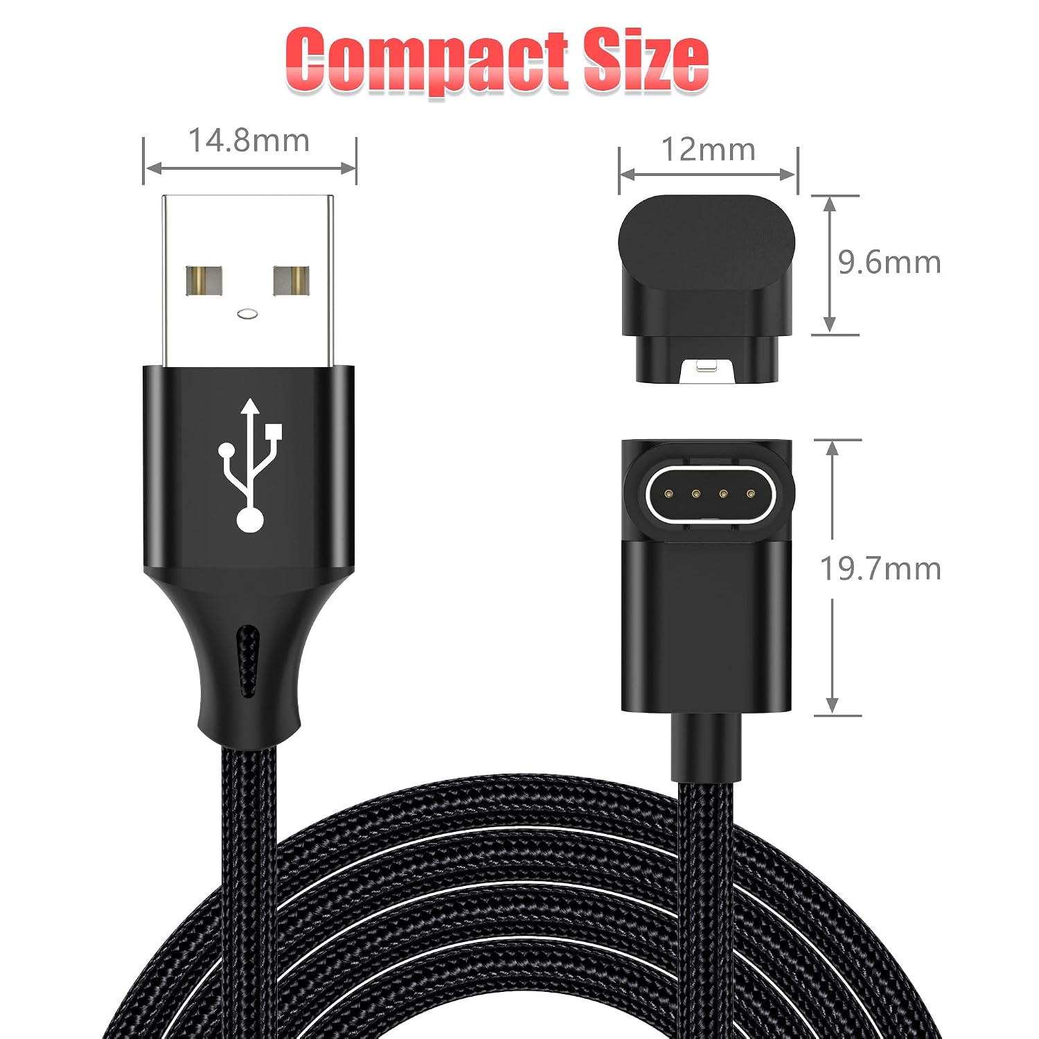 Thumbnail 6 de AGVEE BGW-BK11 Garmin Watch Charger Cable, 2-Pack, L-Shaped, 3.3 ft