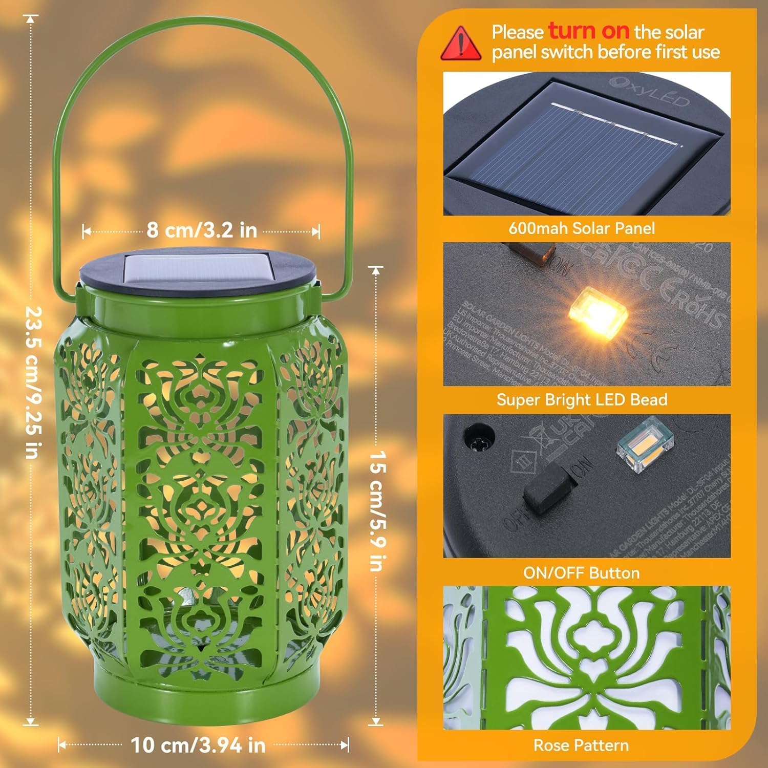 Thumbnail 2 de OxyLED Lanterna Solare da Esterno a 4 Colori con Manico – IP44, senza fili