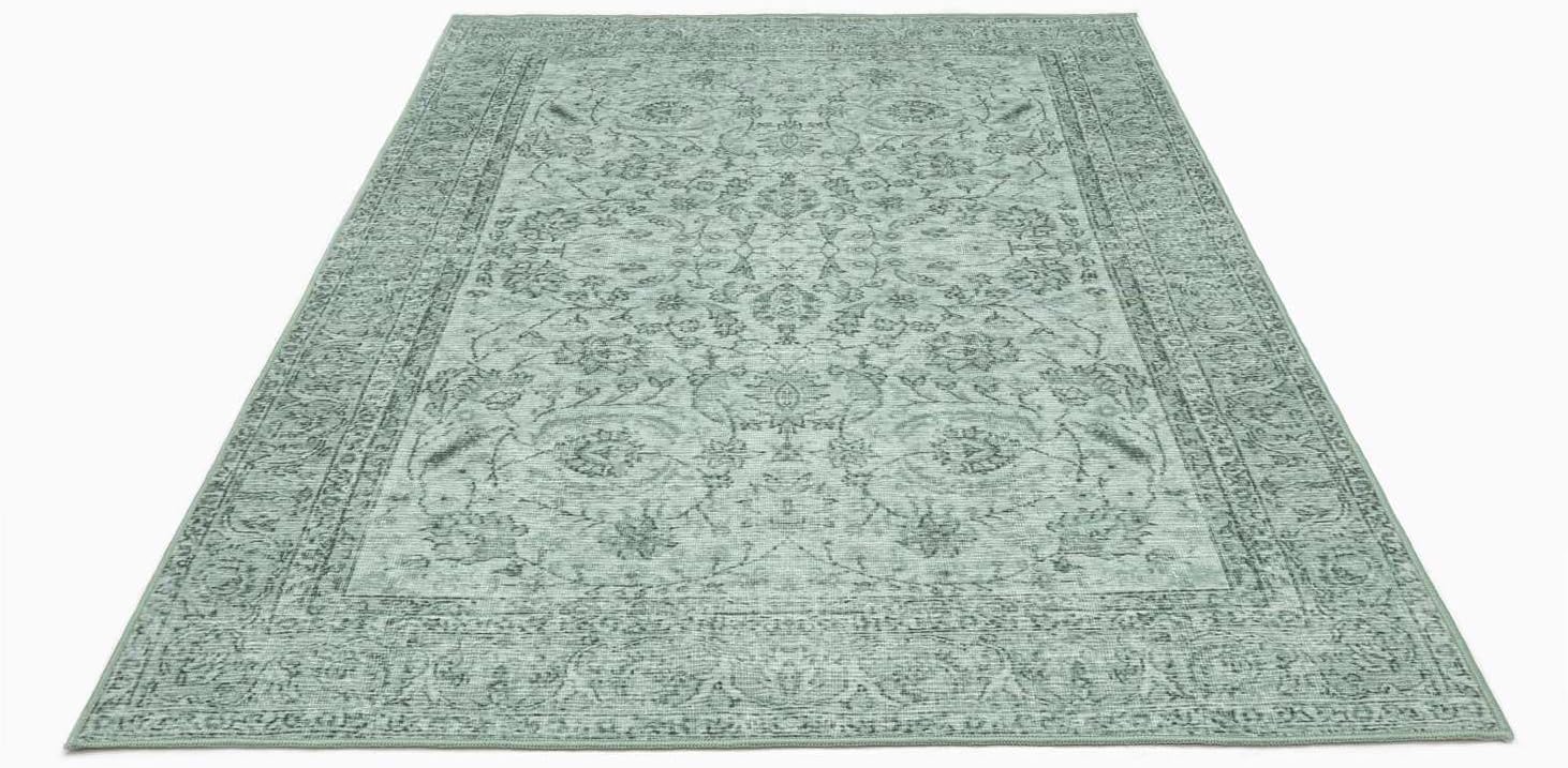 Detalle de RugVista Vintage Siena 120766 tapijt 140 x 200 cm, groen, laagpolig