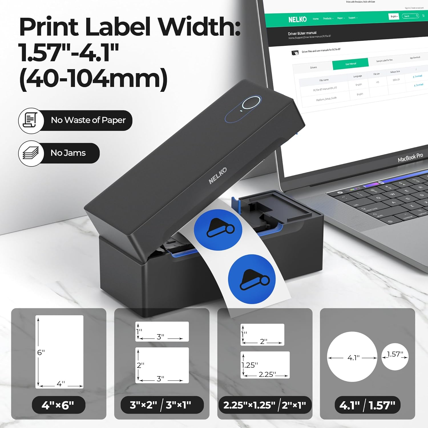 Detalle 2 de Nelko Bluetooth Thermal Label Printer 📨