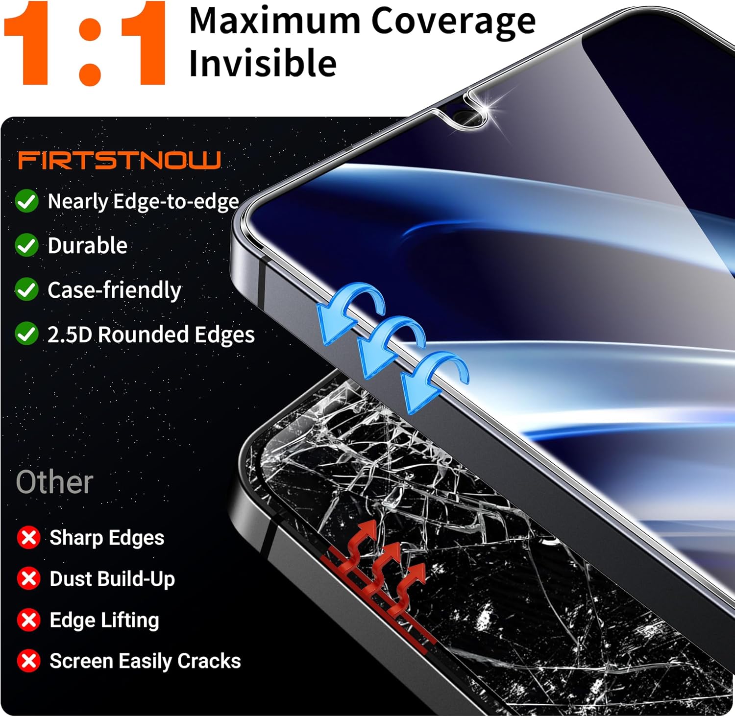 Thumbnail 3 de letosan 3-Pack Tempered Glass Screen Protector for Samsung Galaxy S25 Ultra + 1 Camera Lens Protector Kit