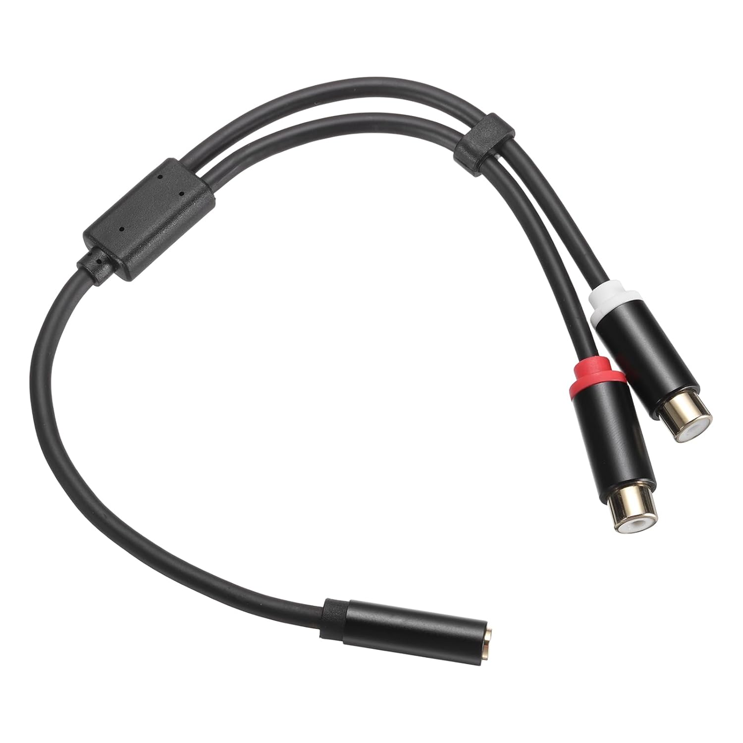 Detalle de DMiotech 3.5mm to RCA Cable (1ft) – 3.5mm Female to 2 RCA Male Aux Audio Adapter