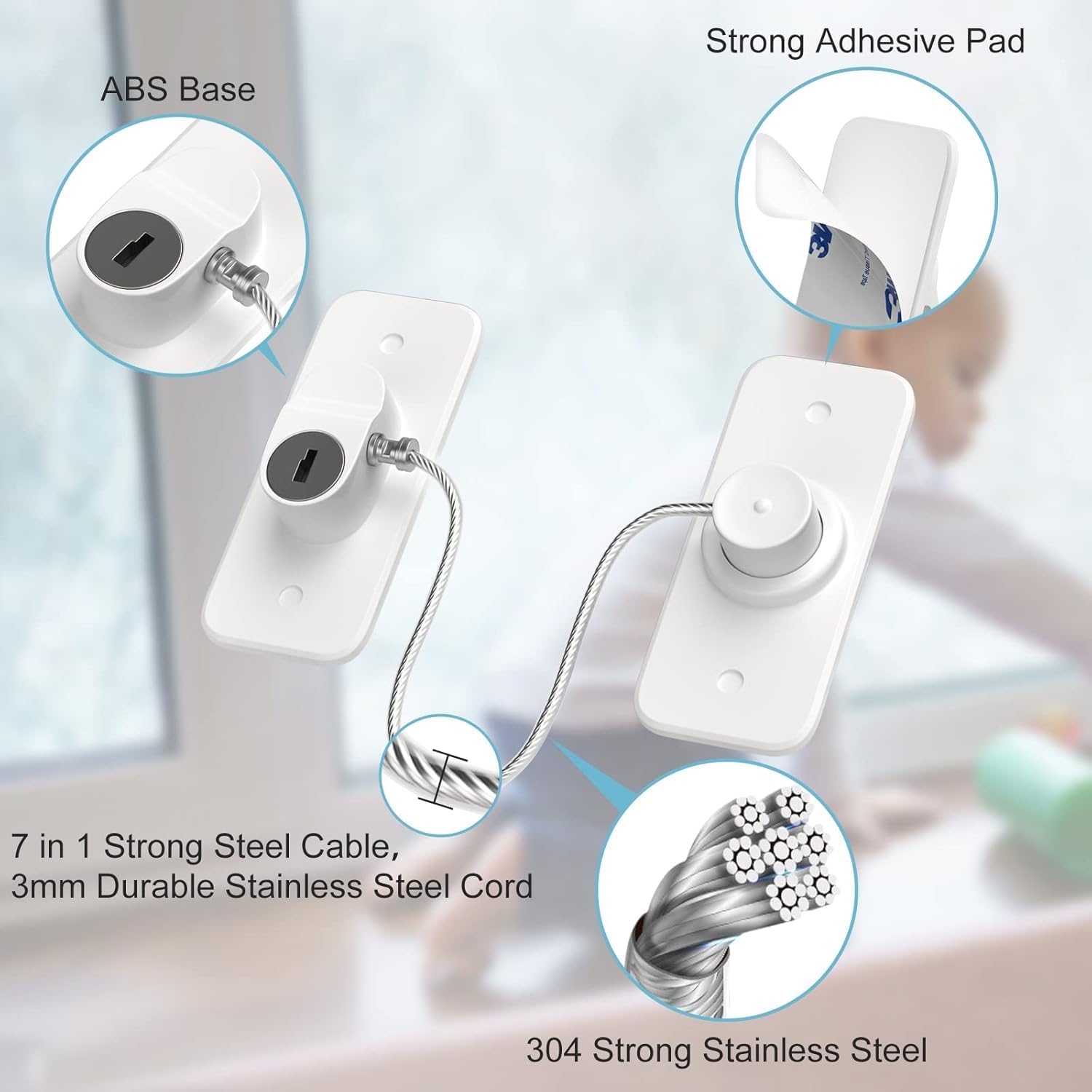 Detalle 2 de AOSITE Window Locks 8 pack 100 kg tested