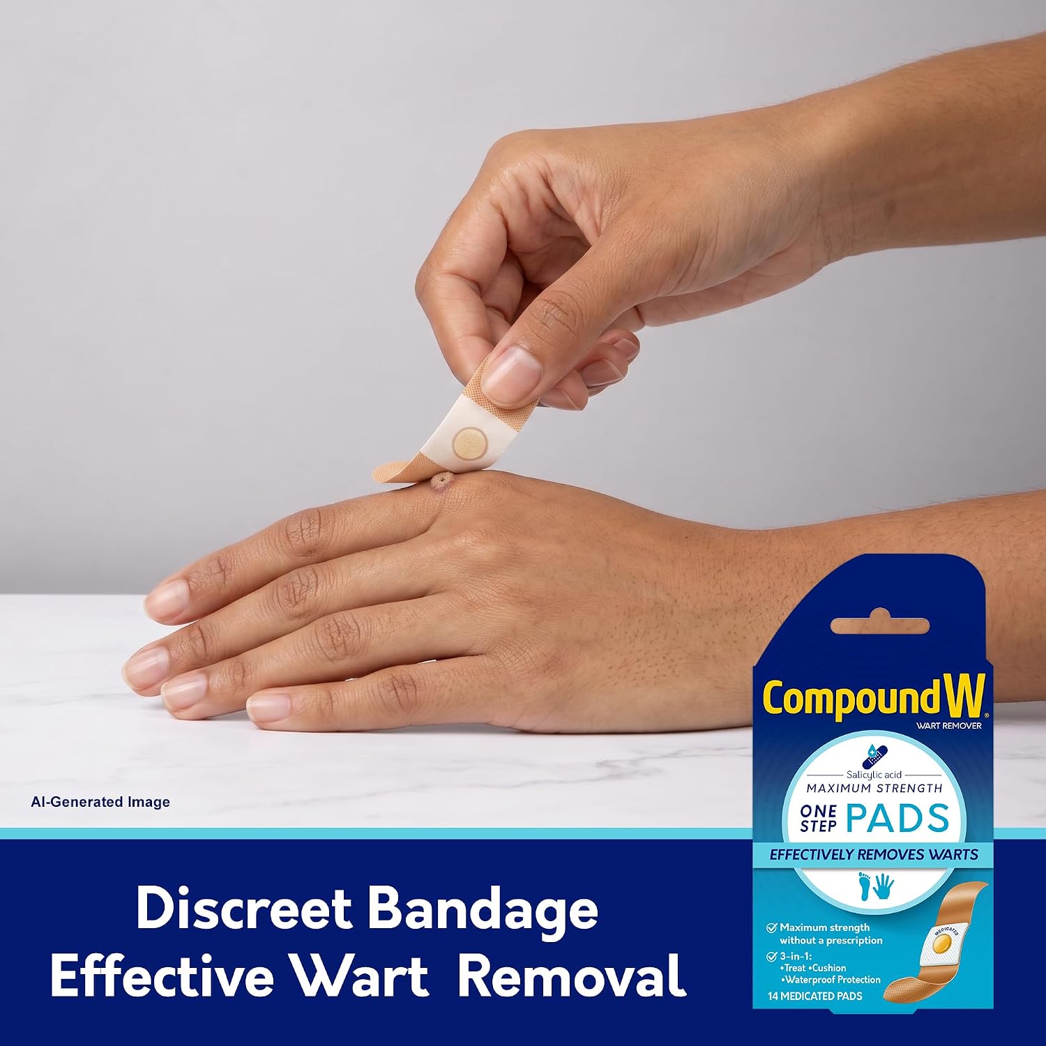 Detalle 2 de Compound W Medicated Wart-Removal Pads, 14 Count
