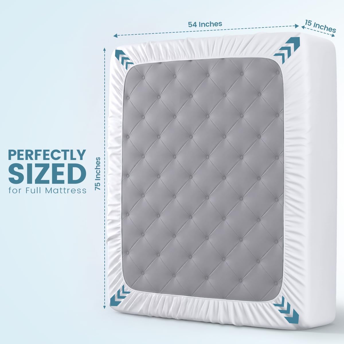 Detalle 2 de Utopia Bedding Full Mattress Protector, Waterproof Terry Top, Deep Pockets