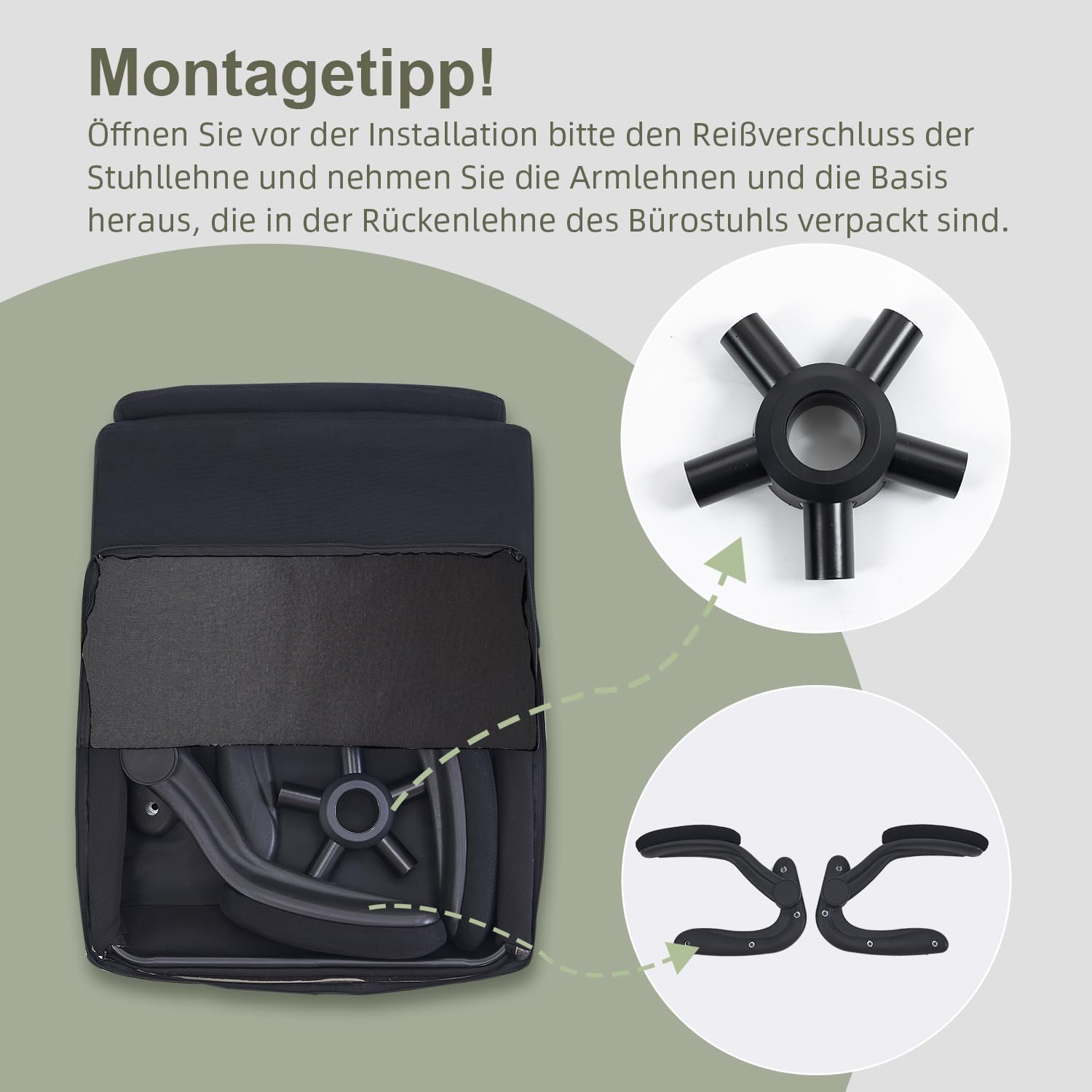 Detalle 1 de CASTLOVE Ergonomischer Bürostuhl 150 kg